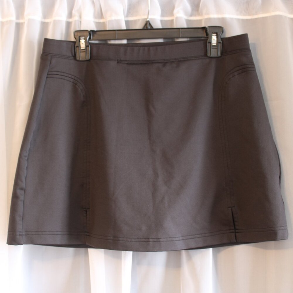 Adidas Ladies Pull-On Knit Black Athletic Skirt Skort Golf Size 12